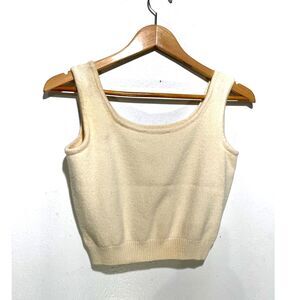 St John Cream Sleeveless Knit Top
